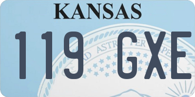 KS license plate 119GXE