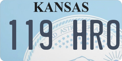 KS license plate 119HRO
