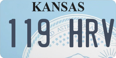 KS license plate 119HRV