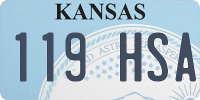 KS license plate 119HSA