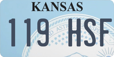 KS license plate 119HSF