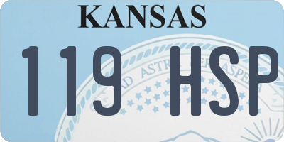 KS license plate 119HSP