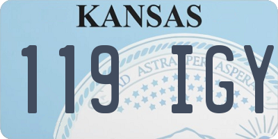 KS license plate 119IGY