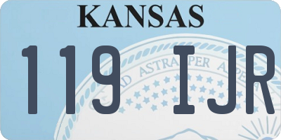KS license plate 119IJR