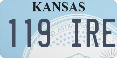 KS license plate 119IRE