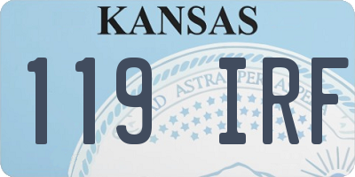 KS license plate 119IRF