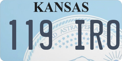 KS license plate 119IRO