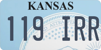 KS license plate 119IRR