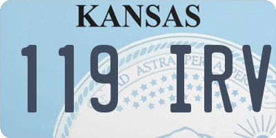 KS license plate 119IRV