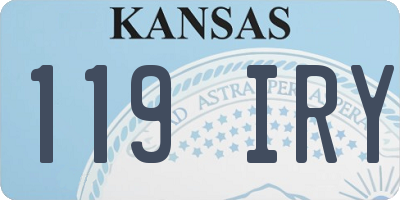 KS license plate 119IRY