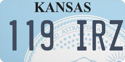KS license plate 119IRZ