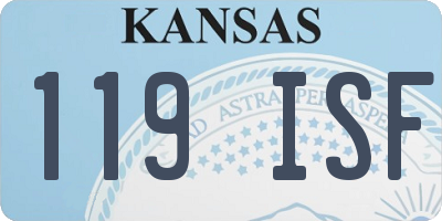 KS license plate 119ISF