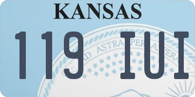 KS license plate 119IUI
