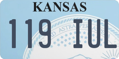KS license plate 119IUL