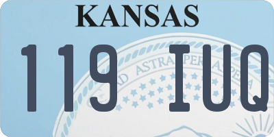KS license plate 119IUQ