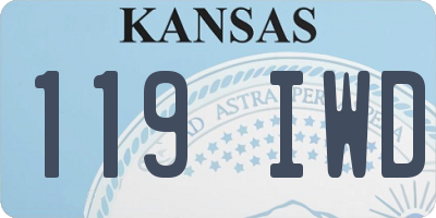 KS license plate 119IWD