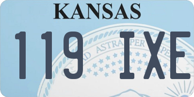 KS license plate 119IXE