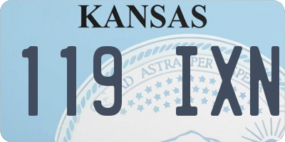KS license plate 119IXN