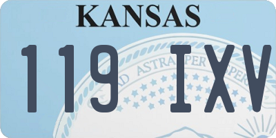 KS license plate 119IXV