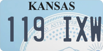KS license plate 119IXW