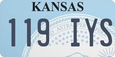 KS license plate 119IYS