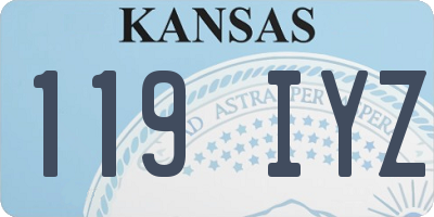 KS license plate 119IYZ