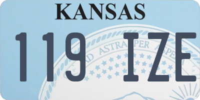 KS license plate 119IZE