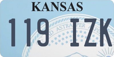 KS license plate 119IZK