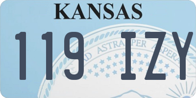 KS license plate 119IZY