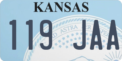 KS license plate 119JAA