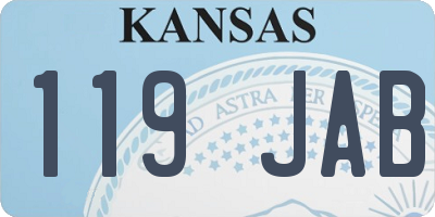 KS license plate 119JAB
