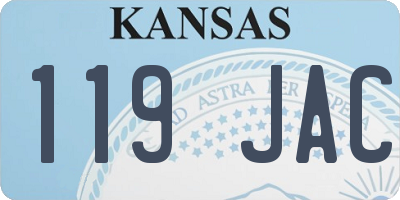 KS license plate 119JAC