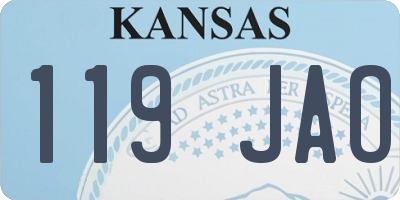 KS license plate 119JAO