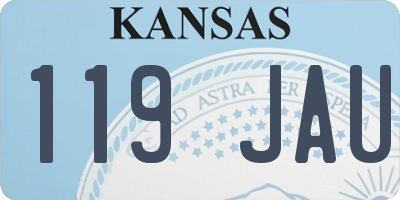 KS license plate 119JAU
