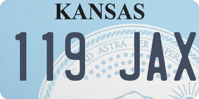 KS license plate 119JAX