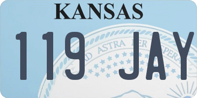 KS license plate 119JAY