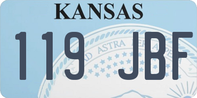 KS license plate 119JBF