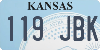 KS license plate 119JBK