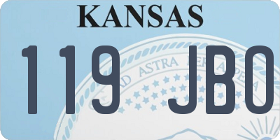 KS license plate 119JBO