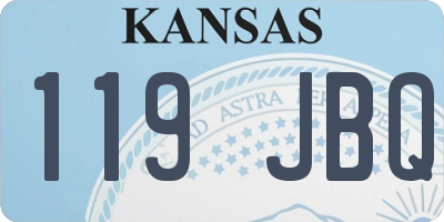 KS license plate 119JBQ