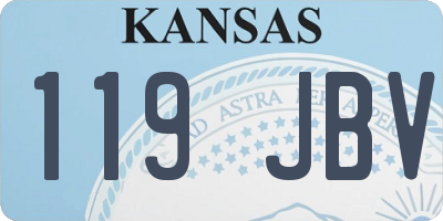 KS license plate 119JBV