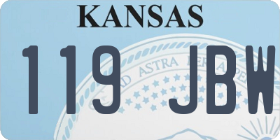 KS license plate 119JBW