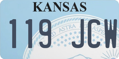 KS license plate 119JCW