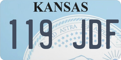 KS license plate 119JDF