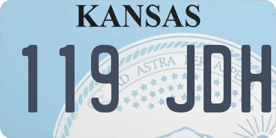 KS license plate 119JDH