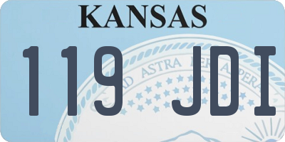 KS license plate 119JDI
