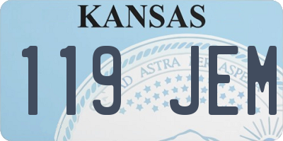 KS license plate 119JEM
