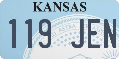 KS license plate 119JEN