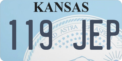 KS license plate 119JEP