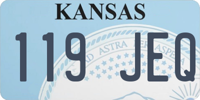 KS license plate 119JEQ